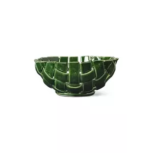 ferm LIVING bol decorativ Plait culoarea verde imagine