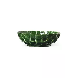 ferm LIVING bol decorativ Plait culoarea verde imagine