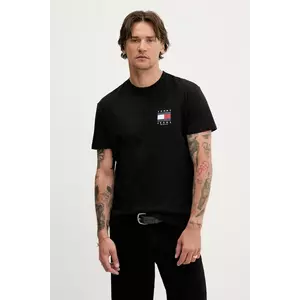 Tommy Jeans tricou din bumbac culoarea negru, cu imprimeu, DM0DM21910 imagine