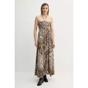 Gestuz rochie culoarea maro, midi, evazați, 10910247 imagine