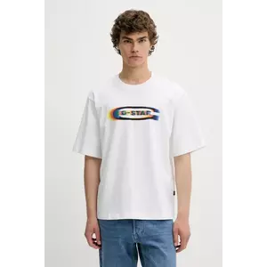 G-Star tricou din bumbac culoarea alb, cu imprimeu, D26039-C784 imagine