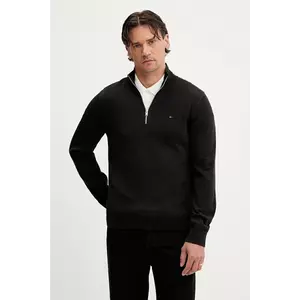 Tommy Jeans pulover de bumbac culoarea negru, light, cu turtleneck, DM0DM21654 imagine