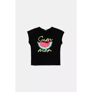 United Colors of Benetton tricou de bumbac pentru copii culoarea negru, 3I1XC10P0 imagine