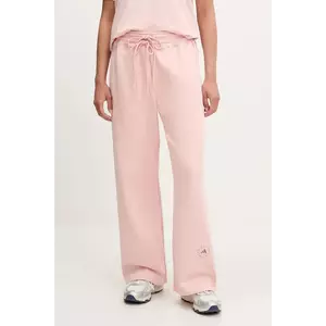 adidas by Stella McCartney pantaloni de trening din bumbac culoarea roz, uni, JJ0103 imagine