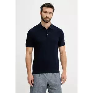 United Colors of Benetton polo de bumbac culoarea bleumarin, uni, 1198U301H imagine