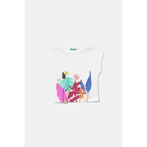 United Colors of Benetton tricou de bumbac pentru copii culoarea alb, 3I1XG10JH imagine