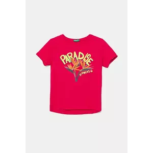 United Colors of Benetton tricou de bumbac pentru copii culoarea roz, 3I1XC10OY imagine
