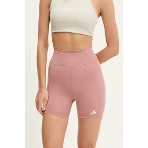 adidas Performance pantaloni scurți de alergare Own The Run culoarea portocaliu, uni, medium waist, JI5666 imagine