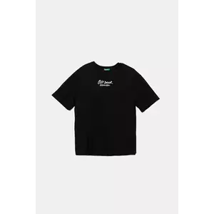 United Colors of Benetton tricou de bumbac pentru copii culoarea negru, cu imprimeu, 3SLUC10P8 imagine