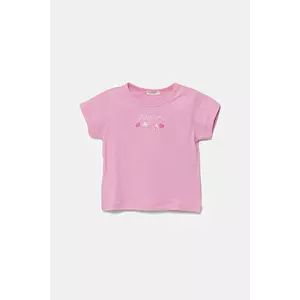 United Colors of Benetton tricou din bumbac pentru bebeluși culoarea roz, 3I1XA1067 imagine
