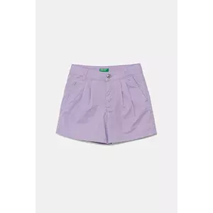 United Colors of Benetton pantaloni scurți din bumbac pentru copii culoarea violet, uni, talie reglabila, 47RGC903Y imagine