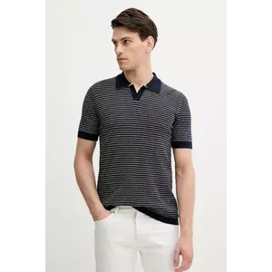 United Colors of Benetton polo de bumbac culoarea bleumarin, cu imprimeu, 1094K301J imagine