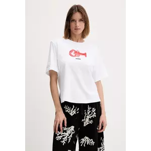 Sisley tricou din bumbac culoarea alb, 3I1XL107G imagine