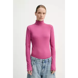 Marc O'Polo longsleeve culoarea roz, cu guler, 5000005453 imagine