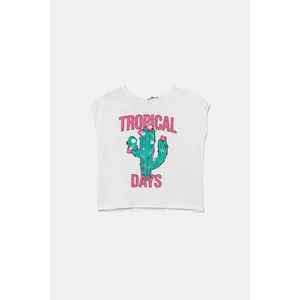 United Colors of Benetton tricou de bumbac pentru copii culoarea alb, 3I1XC10P0 imagine
