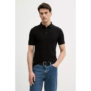 Sisley polo de bumbac culoarea negru, uni, 3089S300T imagine