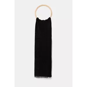 United Colors of Benetton șal de in culoarea negru, uni, 64GSDU01S imagine