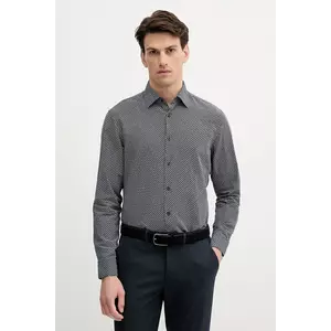 BOSS cămașă de in culoarea bleumarin, regular, 50539532 imagine