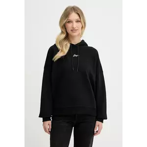 BOSS Orange hanorac de bumbac culoarea negru, cu glugă, uni, 50547572 imagine