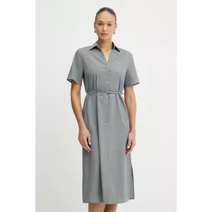 BOSS rochie din lână culoarea gri, midi, drept, 50541988 imagine