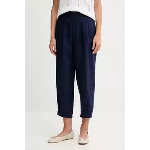 United Colors of Benetton pantaloni din in culoarea bleumarin, lat, high waist, 4AGHDF08L imagine