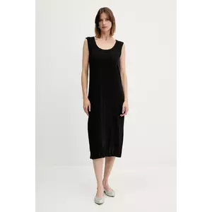 Sisley rochie culoarea negru, midi, drept, 41WELV07D imagine