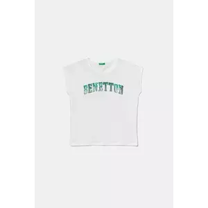 United Colors of Benetton tricou de bumbac pentru copii culoarea alb, 3I1XC10P1 imagine