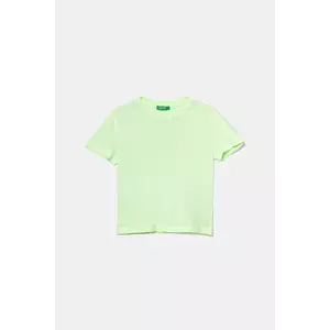 United Colors of Benetton tricou de bumbac pentru copii culoarea verde, uni, 3085G10JP imagine