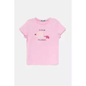 United Colors of Benetton tricou de bumbac pentru copii culoarea roz, 3I1XG10JJ imagine