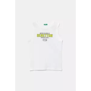 United Colors of Benetton top din bumbac pentru copii culoarea alb, cu imprimeu, 3I1XCH01W imagine