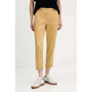 Sisley pantaloni culoarea negru, fason tigareta, high waist, 4ED4LF00R imagine
