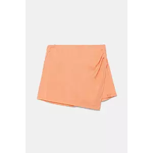 United Colors of Benetton fustă-pantalon din bumbac pentru copii culoarea portocaliu, neted, 35RYC903H imagine