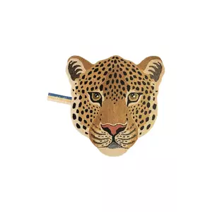 Doing Goods covor de lână Himani Leopard Head culoarea galben imagine