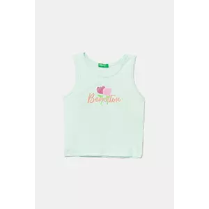 United Colors of Benetton top din bumbac pentru copii culoarea verde, 3I1XGH012 imagine