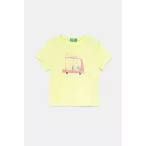 United Colors of Benetton tricou de bumbac pentru copii culoarea galben, 3I1XG10JJ imagine