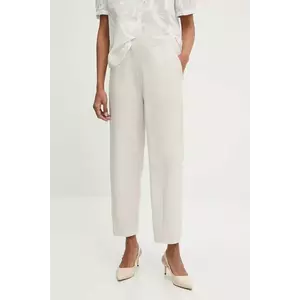 Answear Lab pantaloni culoarea bej, drept, high waist imagine