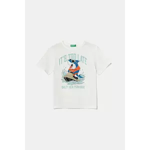 United Colors of Benetton tricou de bumbac pentru copii culoarea bej, cu imprimeu, 3I1XG10JM imagine