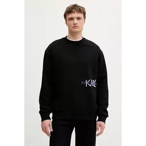 Karl Lagerfeld hanorac de bumbac culoarea negru, cu glugă, cu imprimeu, 553904.705112 imagine