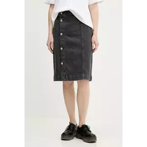 Karl Lagerfeld Jeans fustă din denim culoarea gri, mini, drept, A3W12010 imagine