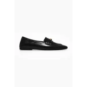 Vanda Novak mocasini de piele Linda culoarea negru, cu toc plat, Linda imagine