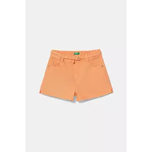 United Colors of Benetton pantaloni scurți din denim pentru copii culoarea portocaliu, uni, 4PLRC903Z imagine