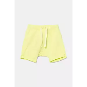 United Colors of Benetton pantaloni scurți din bumbac pentru bebeluși culoarea verde, cu imprimeu, 3MI5A900H imagine