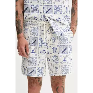 Solid pantaloni scurți din in LIAM culoarea bleumarin, 21108656 194010 imagine