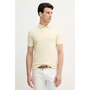 Sisley polo de bumbac culoarea bej, uni, 3089S300T imagine