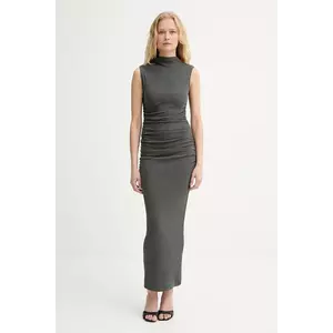 La Mania rochie din amestec de lână MARIANNE culoarea gri, maxi, mulata, MARIANNE imagine