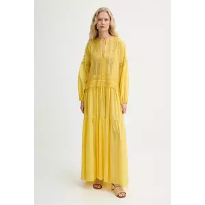 Ermanno Scervino rochie din amestec de mătase culoarea galben, maxi, oversize, D464Q620RUQ imagine