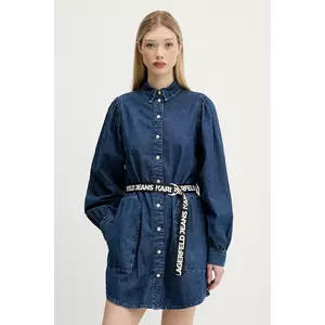 Karl Lagerfeld Jeans rochie din denim culoarea bleumarin, mini, drept, A3W13014 imagine
