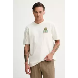 Hollister Co. tricou din bumbac culoarea bej, cu imprimeu, KI323-5271 imagine