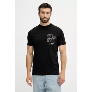 Karl Lagerfeld tricou din bumbac culoarea negru, cu imprimeu, 553225.755041 imagine