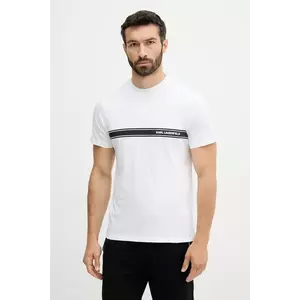 Karl Lagerfeld tricou din bumbac culoarea alb, cu imprimeu, A3M46001 imagine